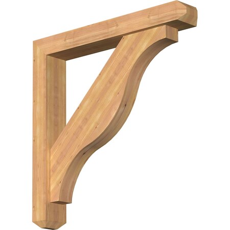 Ekena Millwork Funston Craftsman Smooth Bracket w/ Offset Brace, Western Red Cedar, 5 1/2"W x 36"D x 36"H BKT0604X36X36FST04SWR